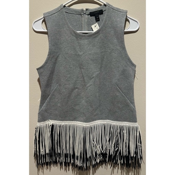 J. Crew‎ Women’s NWT Fringe Sleeveless Top Size XS - Grey - Picture 1 of 10